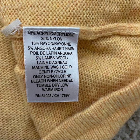 BOGO Vintage Y2K Old Navy Ribbed Babydoll Yellow Sweater Size Medium - Picture 6 of 8